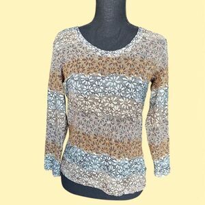 Vintage Tan & brown floral y2k lace top